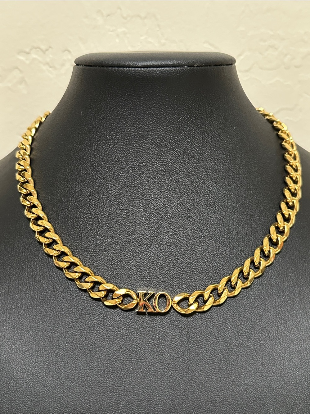 Abbott Lyon Initial “KO” 18k Gold Plate Choker Necklace
